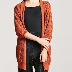 Open front orange cardigan